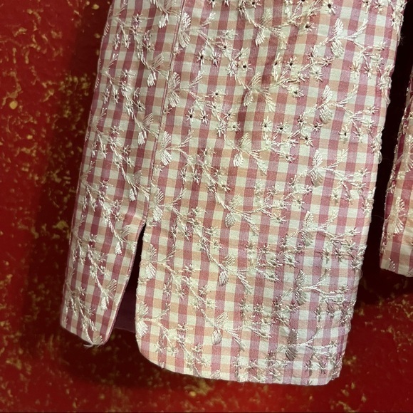 PAULE VASSEUR Silk Pink Eyelet Fabric Barbiecore Barbie core Jacket Blazer 6 38 - Picture 14 of 15